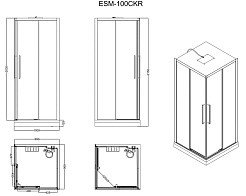 Esbano Душевая кабина ESM-100CKR 100x100 профиль чёрный – фотография-5
